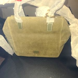 Frances Valentine Sabrina Green Suede Satchel